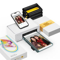 Liene 4x6'' Photo Printer, Phone Printer 100 Sheets, Full-Color Photo, Portable Instant Photo Printer for iPhone Android, Thermal Dye Sublimation, Wi-Fi Picture Printer 100 Papers & 3 Cartridges