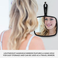 ForPro Extra Large Hand Mirror with Handle, 9” W x 12” L, Multi-Purpose Handheld Mirror with Distortion-Free Reflection, Black