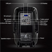 PRORECK 12 12-Inch 1000 Watts 2-Way Powered PA Speaker System Combo Set with Bluetooth/USB Drive Read Function/SD Card Reader/FM Radio/Remote Control/Speaker Stand