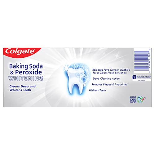 Colgate Baking Soda & Peroxide Toothpaste - Whitens Teeth, Fights Cavities & Removes Stains, Brisk Mint, 6 Oz, 2 Pack