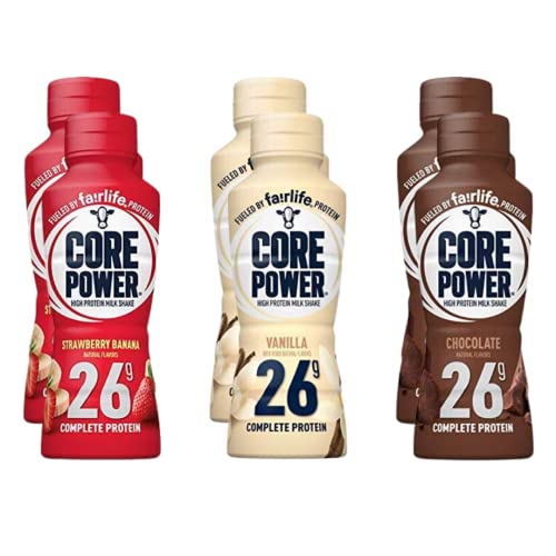 Veher Fairlife Core Power 26g Protein Liquid Milk Shakes Variety Pack, Ready To Drink for Workout Recovery, 14 Fl Oz (6 - Pack)