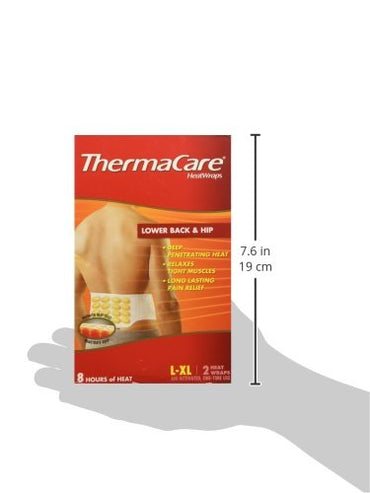 Thermacare Lower Back & Hip HeatWraps, L/XL, 8 Hour-2ct
