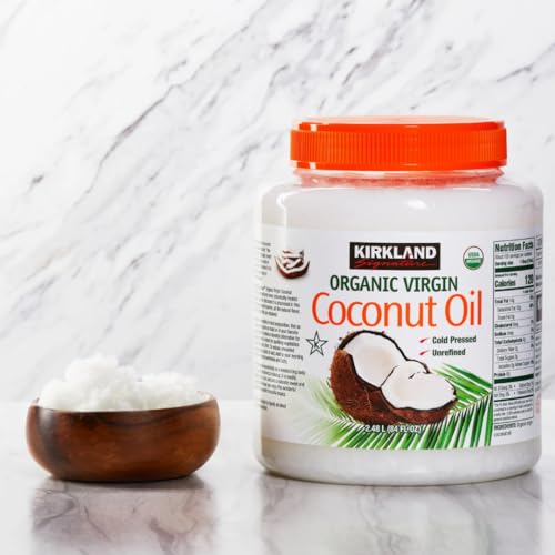 100% Organic Extra Virgin, Coconut Oil, Beauty Aid And Cooking Oil | Kirkland Signature Coconut Oil, 84 Ounce (Pack of 1) | Reusable Chopstick Helpers Practice for Many Age, Kids, Adult, Trainers. (2)