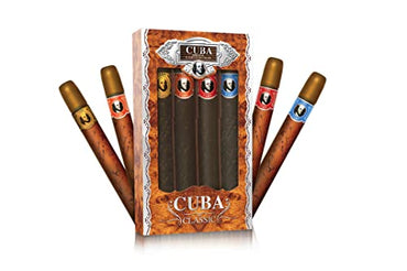 Cuba Variety By Cuba For Men. Set-4 Piece Variety spray With Cuba Gold, Blue, Red & Orange & All Are EDT spray 1.17 Ounces