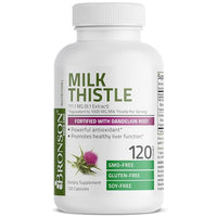 Bronson Milk Thistle Silymarin Marianum & Dandelion Root Liver Health Support, Antioxidant Support, Detox, 120 Capsules