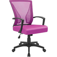 Furmax Office Chair Mid Back Swivel Lumbar Support Desk Chair, Computer Ergonomic Mesh Chair with Armrest (Pink)