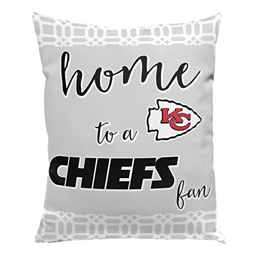 Northwest Official NFL Kansas City Chiefs Sweet Home Fan Decorative Pillow, Team Colors, 15" x 12"