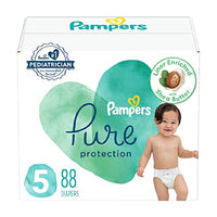 Pampers Pure Protection Diapers - Size 5, 88 Count, Hypoallergenic Premium Disposable Baby Diapers