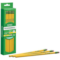 Ticonderoga Wood-Cased Pencils, Unsharpened, 2 HB Soft, Yellow, 24 Count