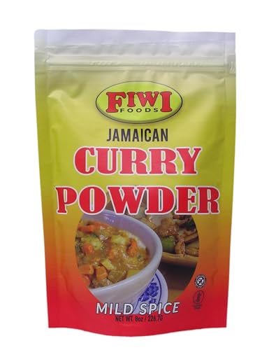 FIWI Foods Authentic Jamaican Curry Powder for best Curry Chicken, Meats & Vegetables 8 oz,