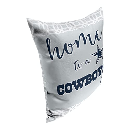 Northwest Official NFL Dallas Cowboys Sweet Home Fan Decorative Pillow, Team Colors, 15" x 12"