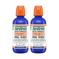 TheraBreath Healthy Gums Mouthwash, Clean Mint, Antigingivitis, Dentist Formulated, 16 Fl Oz (2-Pack)