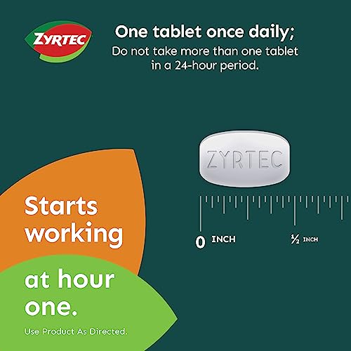 Zyrtec 24 Hour Allergy Relief Tablets, Antihistamine Allery Medicine with 10 mg Cetirizine HCI, Bundle with 1 x 30 ct and 1 x 3 ct Travel Pack