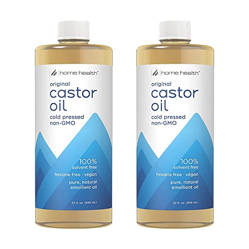 Home Health Castor Oil - 32 fl oz, Pack of 2 - Conditioning Oil for Body, Skin & Brows - Non-GMO, USDA-Certified Organic - Cold Pressed - Solvent & Hexane Free