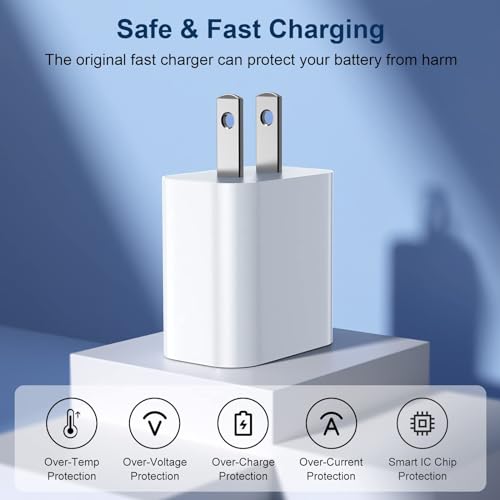 GREPHONE Fast Charger iPhone,20W PD USB C Wall Charger 4 Pack with 6FT Fast Charging Cable - Fast Charger for iPhone 14/14 Pro Max/13/13 Pro/12/12 Pro/11/11 Pro/XS, iPad