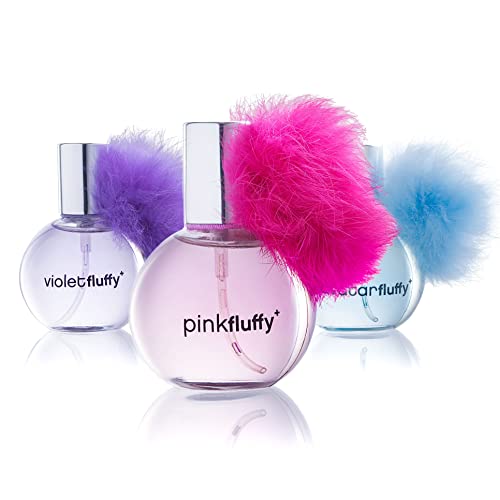 SCENTED THINGS Showgirl Body Spray Girl Perfume Set | Little Girls to Teen Girl Gifts, Girl Birthday Gift, Body Mist Perfume Set with Fur Pom-Pom Puff Ball | Fashion Collection (3 Piece Set)