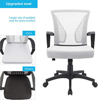 Furmax Office Chair Mid Back Swivel Lumbar Support Desk Chair, Computer Ergonomic Mesh Chair with Armrest (White)