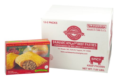 Jamaican Style Patties, Baked (Spicy Beef, 1 Case of 12-2 Packs)