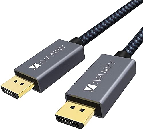 IVANKY DisplayPort Cable 10ft/2-Pack, DP Cable, [4K@60Hz, 2K@165Hz, 2K@144Hz], Nylon Braided High Speed DisplayPort 1.2 Cable, Compatible with PC, Laptop, TV