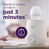 Philips AVENT Fast Baby Bottle Warmer with Smart Temperature Control and Automatic Shut-Off, SCF358/00