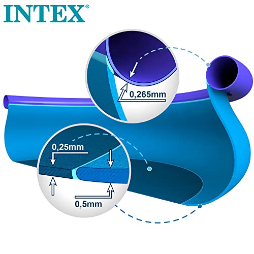 Intex Easy Set 10 Foot x 30 Inch Above Ground Inflatable Round Swimming Pool with 30 Gauge 3 Ply Side Walls and Drain Plug, Blue