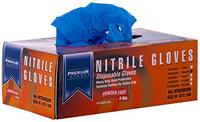 Premium Guard - Nitrile Gloves - Disposable, Powder Free, Latex Rubber Free, 5 mil, Blue Nitrile Gloves, 100 gloves per Box, Size - Large