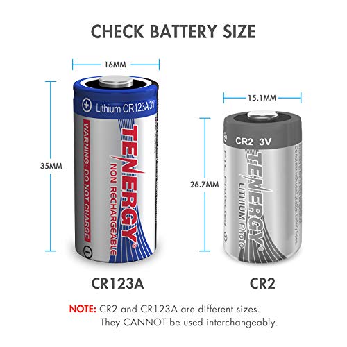 Tenergy 1500mAh 3V CR123A Lithium Battery, High Performance CR123A Cell Batteries PTC Protected, Smart Sensors Replacement CR123A Batteries, 40 Pack (Non-Rechargeable)