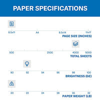 Hammermill Printer Paper, 20 Lb Copy Paper, 8.5 x 11 - 8 Ream (4,000 Sheets) - 92 Bright, Made in the USA