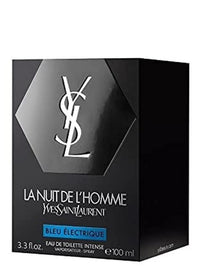 Yves Saint Laurent YSL La Nuit De L'Homme Bleu Electrique Eau De Toilette Intense Spray 3.3 Oz