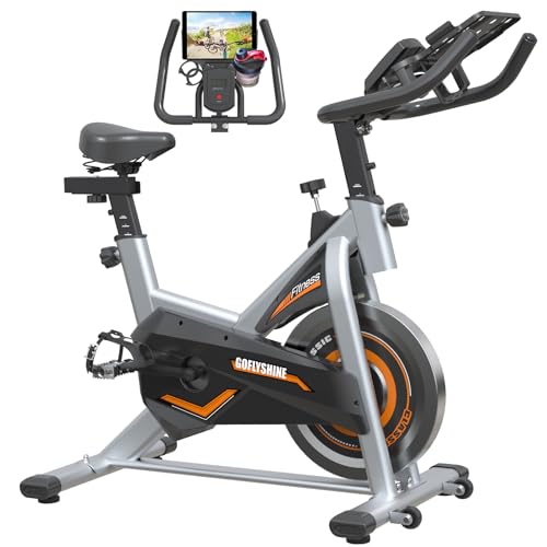 GOFLYSHINE Exercise Bikes Stationary,Exercise Bike for Home Indoor Cycling Bike for Home Cardio Gym,Workout Bike with Ipad Mount & LCD Monitor,Silent Belt Drive