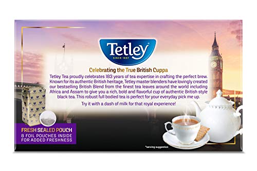 Tetley British Blend Premium Black Tea, 320 Tea Bags, Rainforest Alliance Certified