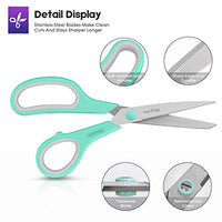 Scissors, iBayam 8" All Purpose Scissors Bulk 3-Pack, Ultra Sharp 2.5mm Thick Blade Shears Comfort-Grip Scissors for Office Desk Accessories Sewing Fabric Home Craft School Supplies, Right/Left Handed