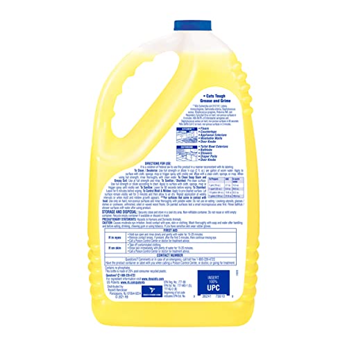 Lysol Multi-Surface Cleaner, Sanitizing and Disinfecting Pour, to Clean and Deodorize, Sparkling Lemon and Sunflower Essence, 144 Fl Oz