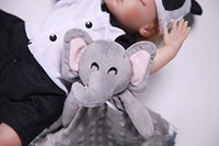 Pro Goleem Elephant Security Blanket, Soft Lovey Unisex Lovie Baby Gifts for Newborn Boys and Girls Snuggle Toy Stuffed Animal Grey 16 Inch