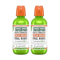 TheraBreath Fresh Breath Mouthwash, Mild Mint Flavor, Alcohol-Free, 16 Fl Oz (2-Pack)