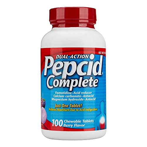 Pepcid Complete Dual Action Chewable Tablets Berry Flavor (100 Count) (3 Pack)