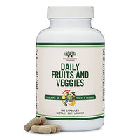 Fruits and Veggies Supplement (Daily Blend of 49 Different Fruits and Vegetables, 23 Veggies and 29 Fruits) 1,500mg Servings, 180 Capsules (No Fillers, Vegan Safe, Non-GMO) by Double Wood