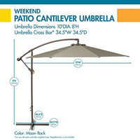 Duck Covers Classic Accessories DUCN2 Weekend Patio Cantilever Umbrella, 10 Foot, Moon Rock