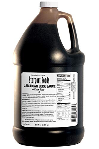 Starport Foods Jamaican Jerk Sauce - Gluten Free, Vegetarian 1 gallon, NET WT 8.7 LB, (139 OZ)