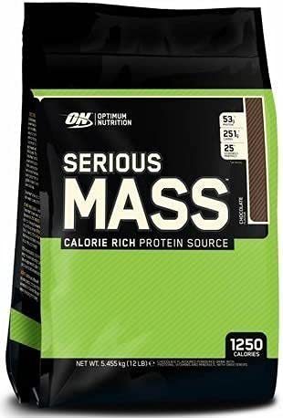 Optimum Nutrition Serious Mass Weight Gainer Protein Powder, Vitamin C, Zinc and Vitamin D for Immune Support, Chocolate, 12 Pound (Packaging May Vary)