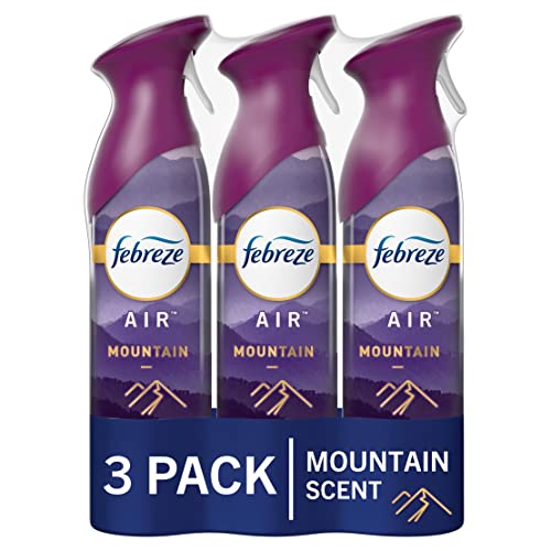 Febreze Air Fresheners, Room Spray Air Freshener, Bathroom Spray, Mountain Scent Air Effects, 8.8 oz. Can, Pack of 3