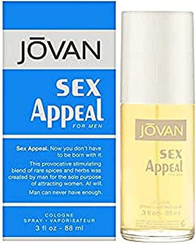 Jovan Sex Appeal By Coty | 3.0 Oz Cologne Spray | Fragrance For Men