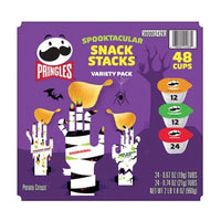 Pringle Halloween Snack Stacks Variety Pack - included Original, Sour Cream n Onion, and Cheddar Cheese - (48 pk, 2 Pack) in our Grocerama Box