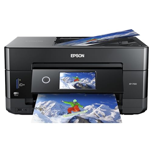 Epson Expression Premium XP-7100 Wireless Color Photo Printer with ADF, Scanner and Copier, Black, Small