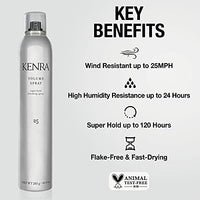 Kenra Professional Volume Spray 25 50% | Super Hold Finishing & Styling Hairspray | Flake-free & Fast-drying | Wind & Humidity Resistance | All Hair Types | 10 oz