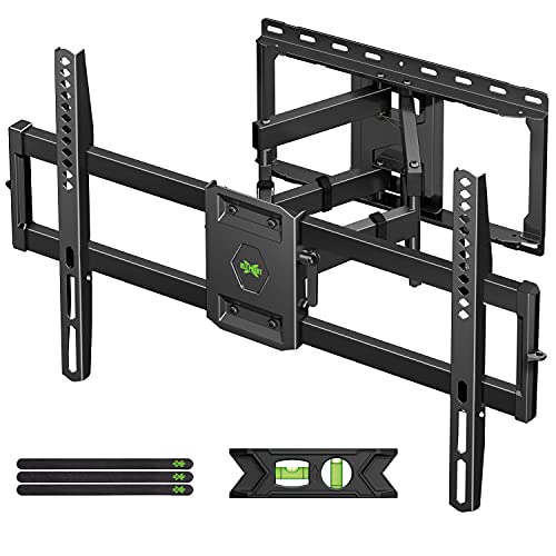 USX MOUNT Full Motion TV Wall Mount for Most 47-84 inch Flat Screen/LED/4K TV, Mount Bracket Dual Swivel Articulating Tilt 6 Arms, Max VESA 600x400mm, Holds up to 132lbs, Fits 8” 12” 16" Wood Studs
