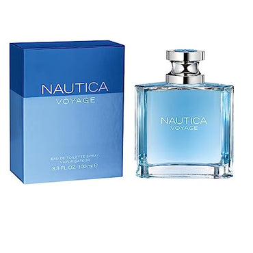 Nautica Voyage Eau De Toilette for Men - Fresh, Romantic, Fruity Scent Woody, Aquatic Notes of Apple, Water Lotus, Cedarwood, and Musk Ideal Day Wear 3.3 Fl Oz