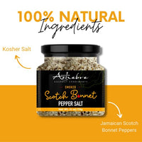 Ashebre Scotch Bonnet Pepper Salt, Gluten-Free, Delicious on Meat, Seafood, Chicken and Vegetables - Made with Jamaican Scotch Bonnet Peppers and Kosher Salt - Perfect Stocking Stuffer for Spice Lovers