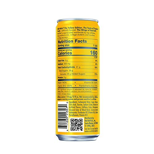 Red Bull Energy Drink, Tropical, Yellow Edition, 12 fl oz (24 Pack)