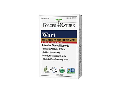 Forces of Nature -Natural, Organic Wart Extra Strength Remover (11ml) Non GMO, No Harmful Chemicals, Nontoxic -Eliminate Planter, Facial, Flat, Body, Hands, Fingers and Foot Warts at the Root